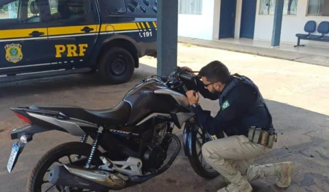 Moto furtada em SP é recuperada pela PRF no Tocantins