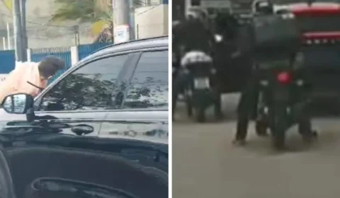 Motociclistas quebram carro de médico que atropelou idoso em Manaus