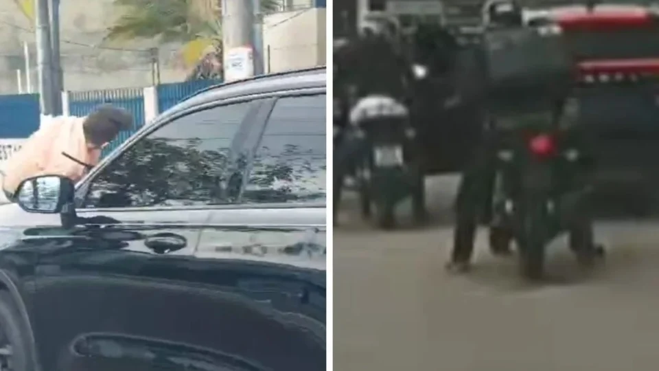 Motociclistas quebram carro de médico que atropelou idoso em Manaus