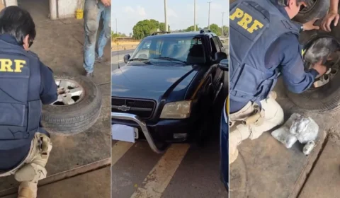 Idoso de 64 anos é preso com drogas escondidas em pneu de caminhonete; veja vídeo