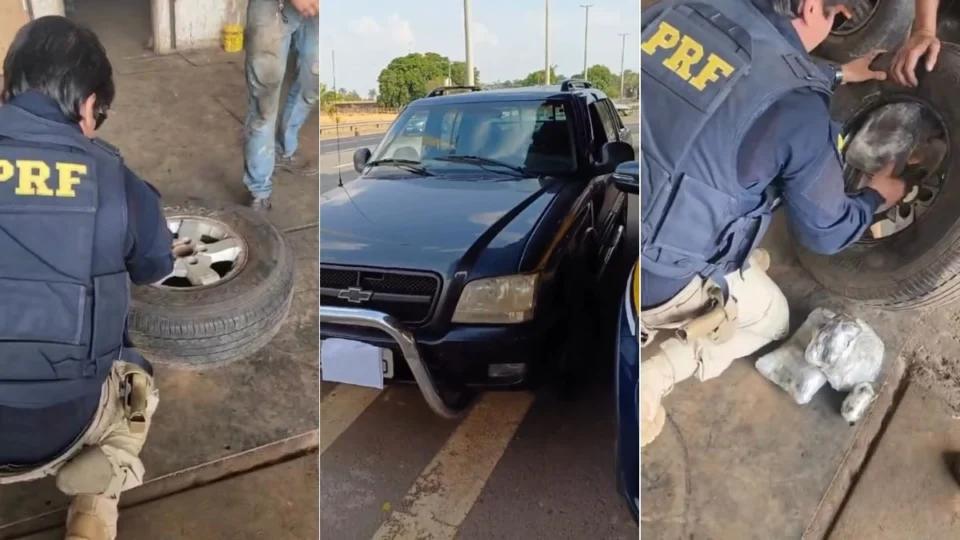Idoso de 64 anos é preso com drogas escondidas em pneu de caminhonete; veja vídeo