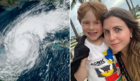 Furacão Milton: brasileira na Flórida mostra preparação para enfrentar furacão com o filho