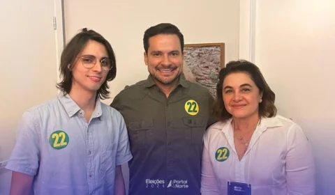 Alberto Neto chega na TV Norte Amazonas acompanhado de Amom Mandel para debate