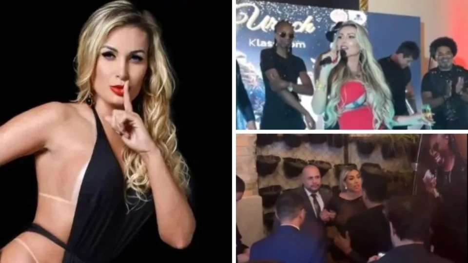Andressa Urach bate boca com Juju Ferrari logo após darem ‘selinho’ em palco; assista confusão