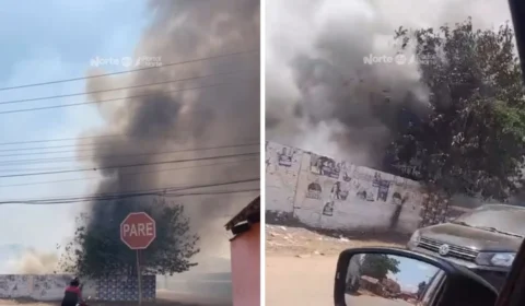 VÍDEO: Incêndio em terreno na zona Leste de Porto Velho encobre bairro com fumaça