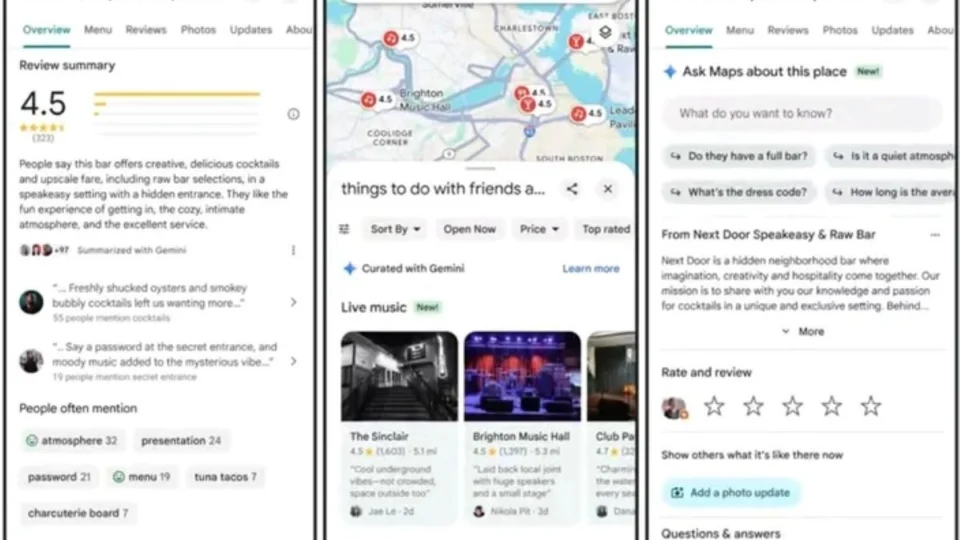 Google Maps ganha recurso de IA para sugestão de navegação e Gemini