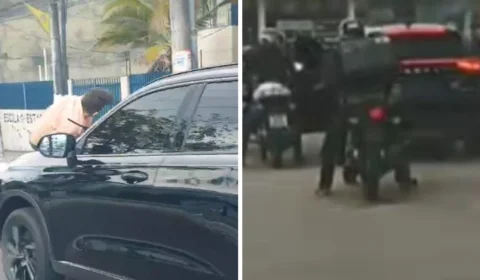 Motociclistas param carro que arrastou idoso em Manaus e enfrentam motorista; assista