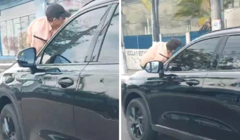 Motorista arrasta idoso no capô do carro pela Djalma Batista, em Manaus; assista vídeo