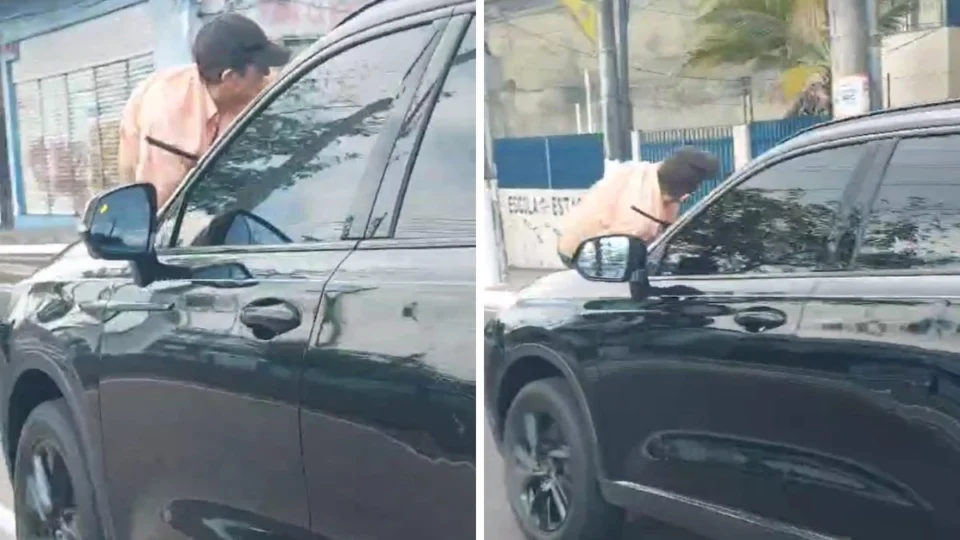 Motorista arrasta idoso no capô do carro pela Djalma Batista, em Manaus; assista vídeo