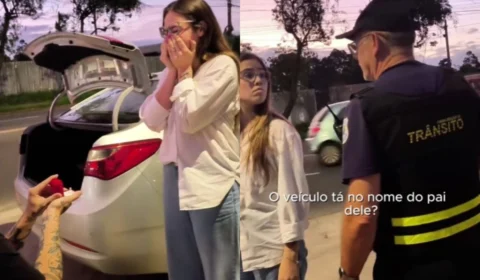 VÍDEO: namorado finge ser pego na blitz para pedir mulher em casamento
