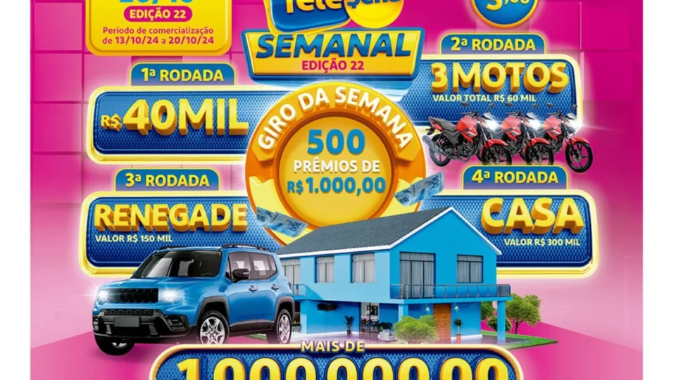 Resultado Tele Sena Semanal (20/10): veja sorteio da 22ª edição