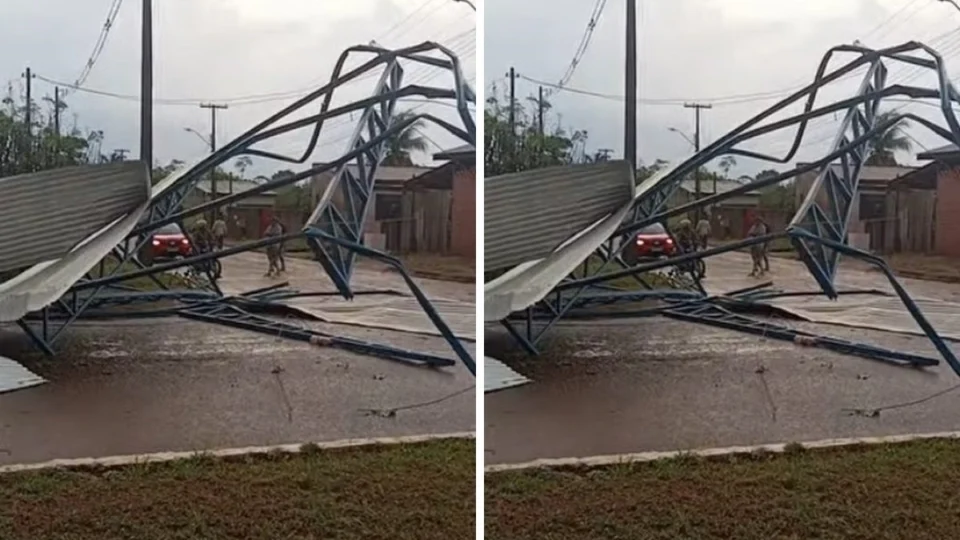 Temporal causa estragos em Alto Paraíso (RO) e deixa cidade sem energia