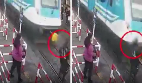 Por um triz! Pedestre distraído com celular quase é atropelado por trem na Argentina; assista vídeo