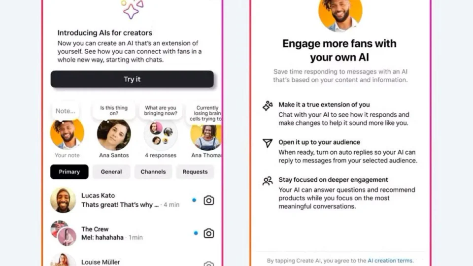 Meta testa ‘clones’ de influenciadores que interagem com usuários; entenda