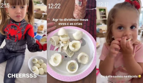 Dieta do ovo: Virgínia aparece dando claras cozidas às filhas após polêmica com alimentação