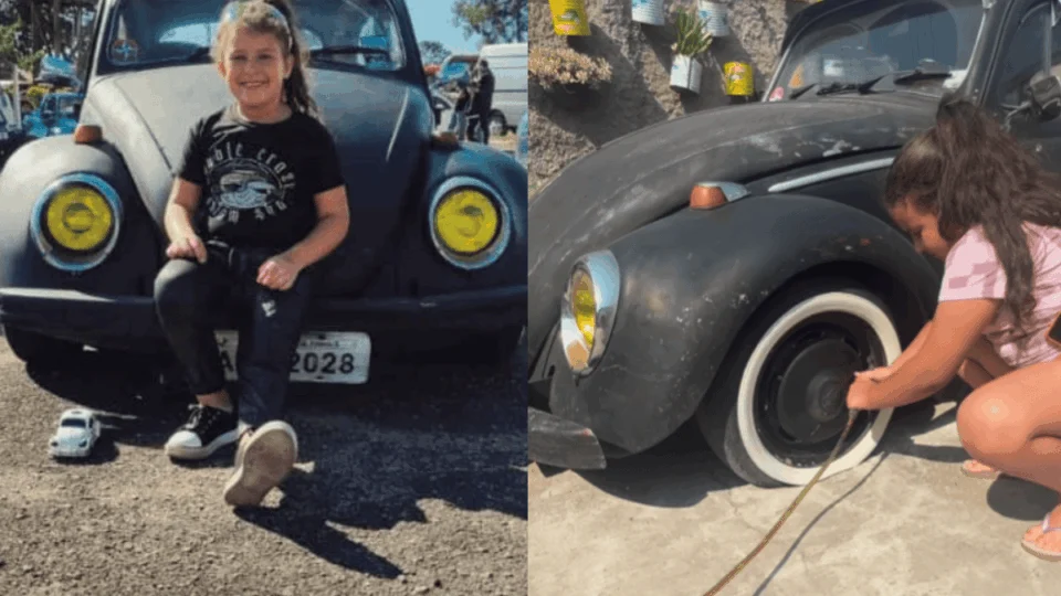 VÍDEO: Filha segue passos do pai mecânico e troca bonecas por paixão por carros