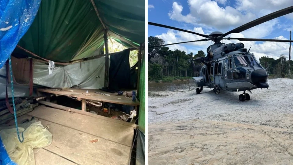 Exército derruba estrutura de garimpo ilegal no rio Uraricoera (RR)