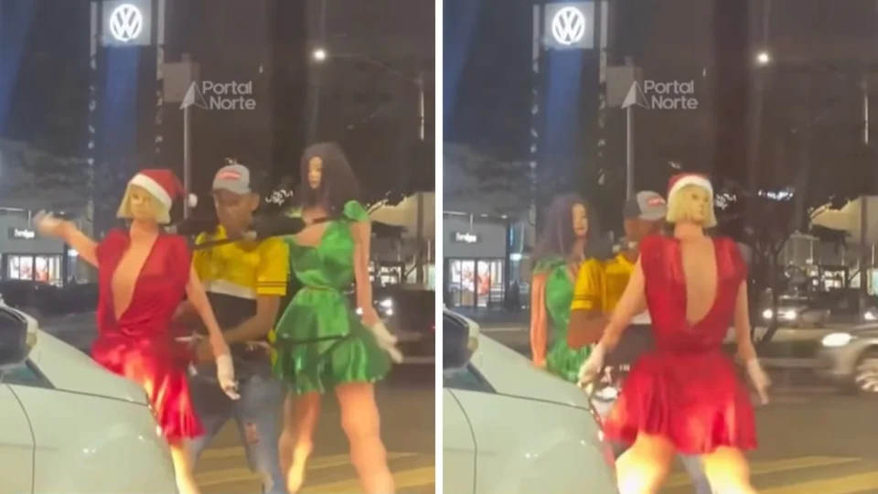 VÍDEO: homem vira sensação em Porto Velho dançando ‘Macarena’ ao lado de bonecas