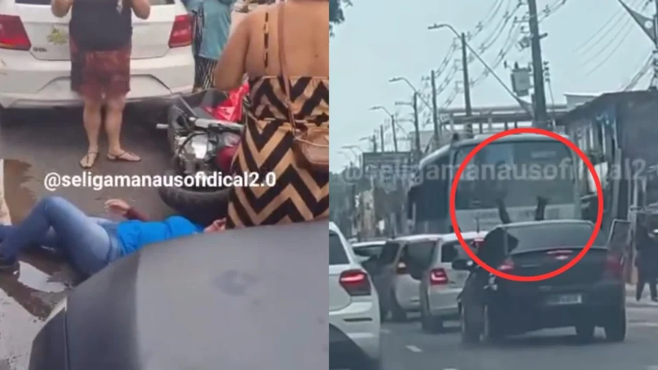 VÍDEO: motorista bêbado atropela motociclista em Manaus: ‘A mala tá só cachaça’
