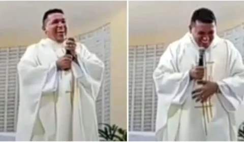 VÍDEO: Padre tem crise de riso ao anunciar prêmio inusitado de bingo da paróquia 