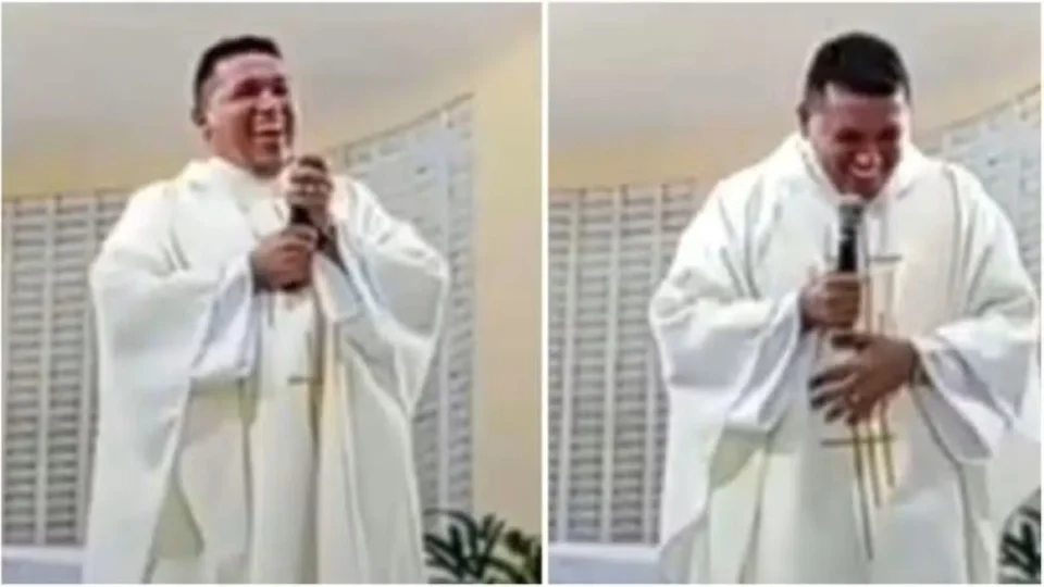 VÍDEO: Padre tem crise de riso ao anunciar prêmio inusitado de bingo da paróquia 