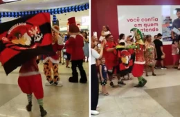 ‘Elfo do Papai Noel’ vira meme em Manaus ao comemorar título do Flamengo; veja