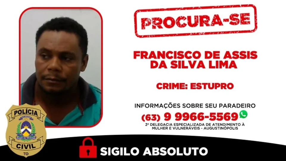 Dois homens são procurados por suspeita de estupros em Augustinópolis