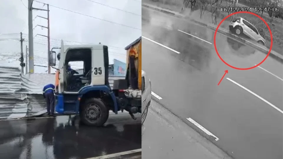 Dois acidentes são registrados durante chuva em Manaus