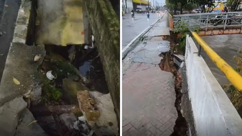 Moradores denunciam desmoronamento e erosão de calçadas em Manaus