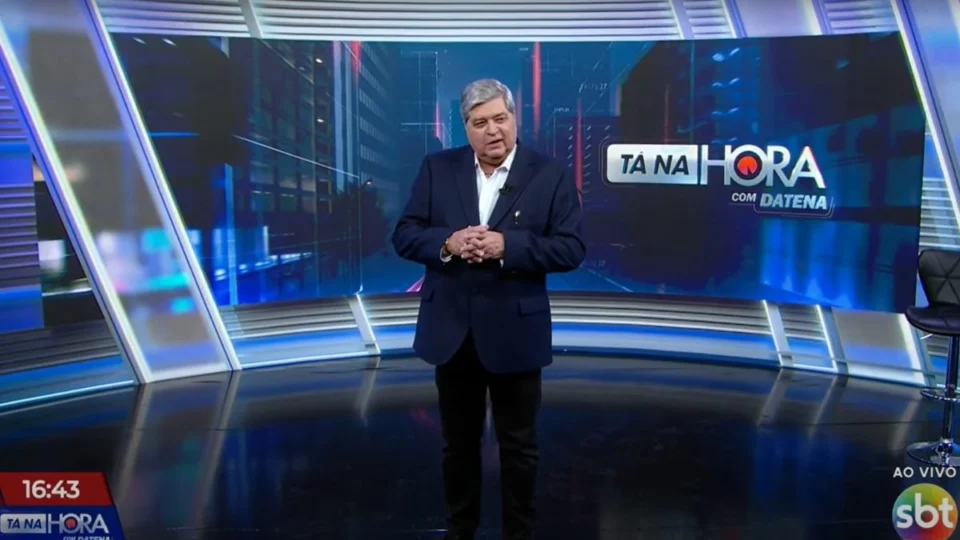 Datena estreia na tela do SBT; apresentador assume comando do jornal Tá Na Hora