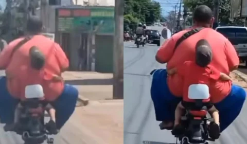 Perigo! Vídeo de criança na garupa de moto em Roraima viraliza nas redes; assista