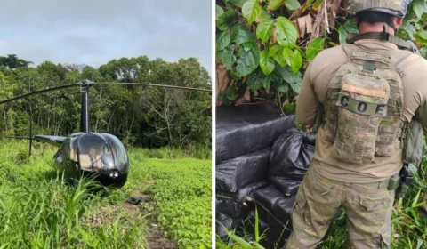 Helicóptero usado para transporte de droga é interceptado no AM