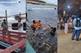 Lucas Guimarães conhece Manaus ao lado de Isabelle Nogueira e grava quadro para ‘Eita, Lucas!’