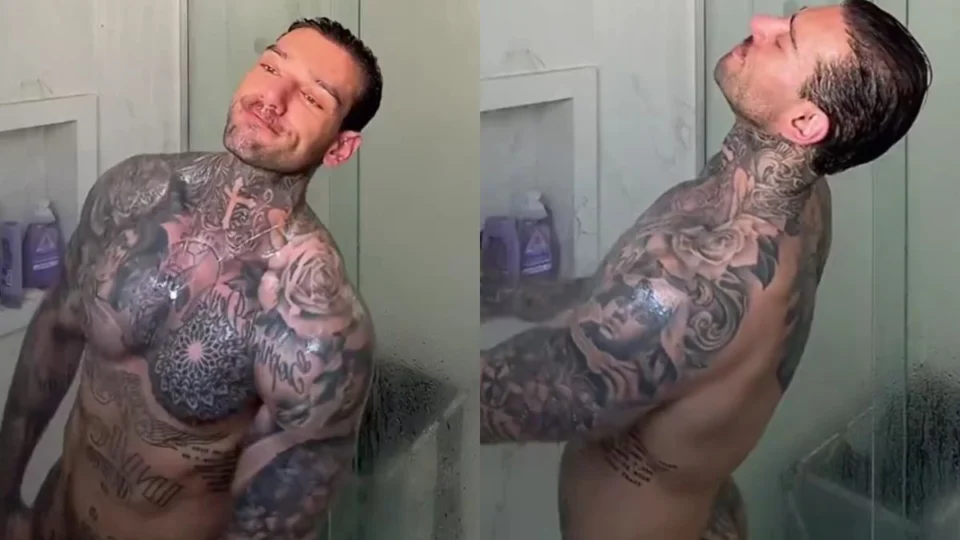Vaza parte íntima de Lucas Lucco durante vídeo no banho