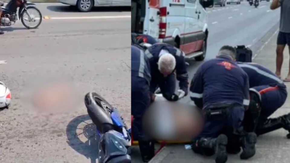 Mulher tem perna arrancada em grave acidente na Zona Norte de Manaus; veja vídeo