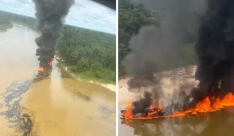 Dragas e equipamentos são destruídos em operação de combate ao garimpo ilegal no AM