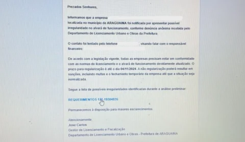Alerta de golpe: moradores recebem falsa notificação do Departamento de Postura e Edificações de Araguaína