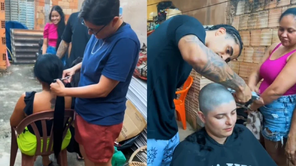 VÍDEO: mulher em tratamento contra câncer é surpreendida ao família raspar cabelo
