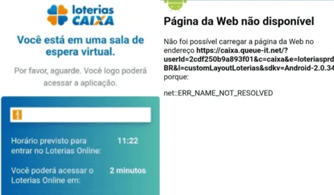 Loterias Caixa: usuários relatam fila virtual e erro ao tentar apostar na Mega da Virada