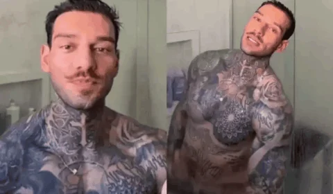 Vídeo de Lucas Lucco tomando banho viraliza na web; cantor mostrou demais!