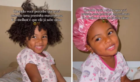 Menina de 3 anos viraliza nas redes com dica para cuidados com o cabelo cacheado; assista!