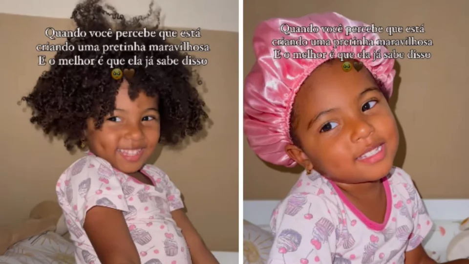 Menina de 3 anos viraliza nas redes com dica para cuidados com o cabelo cacheado; assista!