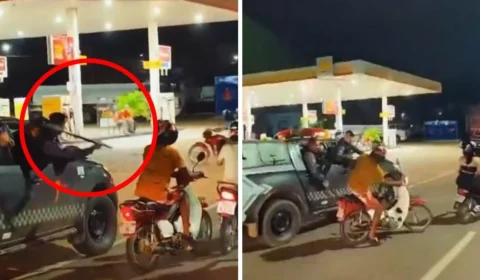 VÍDEO: motociclista é surpreendido com ‘cassetada’ de PM em carreata de Natal em RO