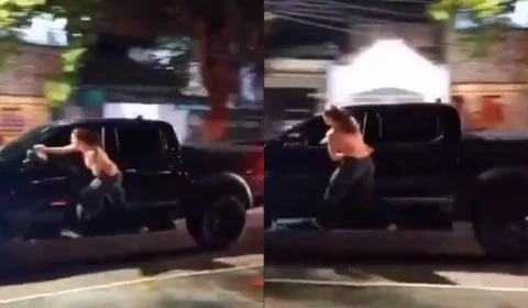 VÍDEO: Mulher traída pendurada em carro do marido viraliza na web