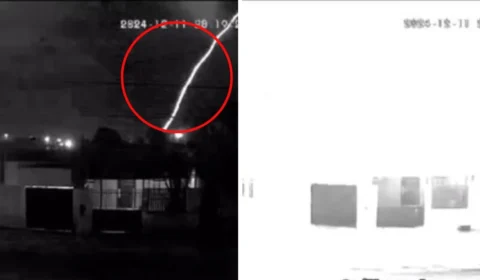 VÍDEO: raio causa som ensurdecedor e ‘clareia’ céu de Vilhena, Rondônia