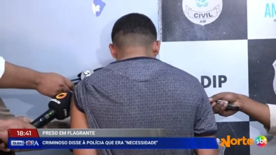 ‘Devendo o aluguel, a necessidade correu’: diz homem preso por roubo em Manaus