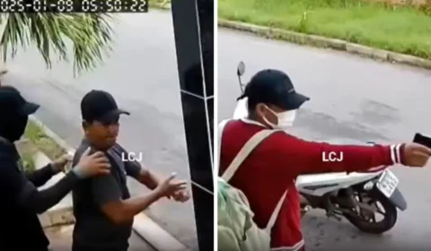 Empresário é abordado por assaltantes ao sair para trabalhar em Itacoatiara; veja vídeo