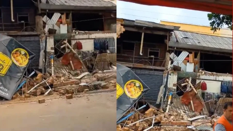 Prédio antigo desaba no Centro de Porto Velho; veja vídeo