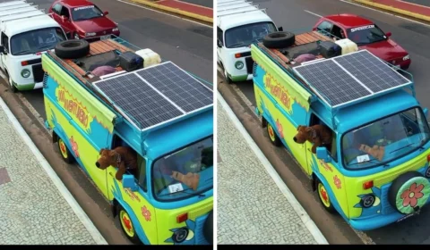 Kombi inspirada no Scooby-Doo rouba a cena nas ruas de Manaus