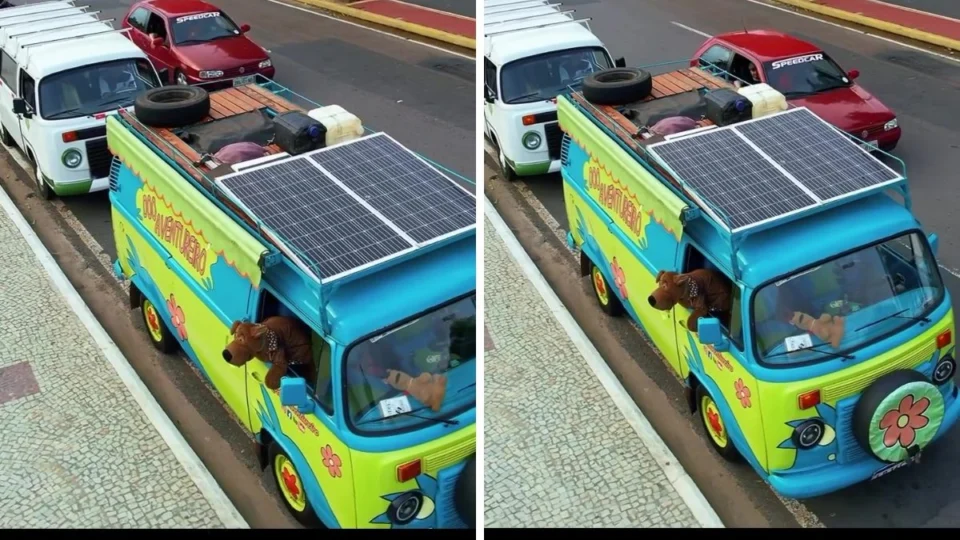 Kombi inspirada no Scooby-Doo rouba a cena nas ruas de Manaus